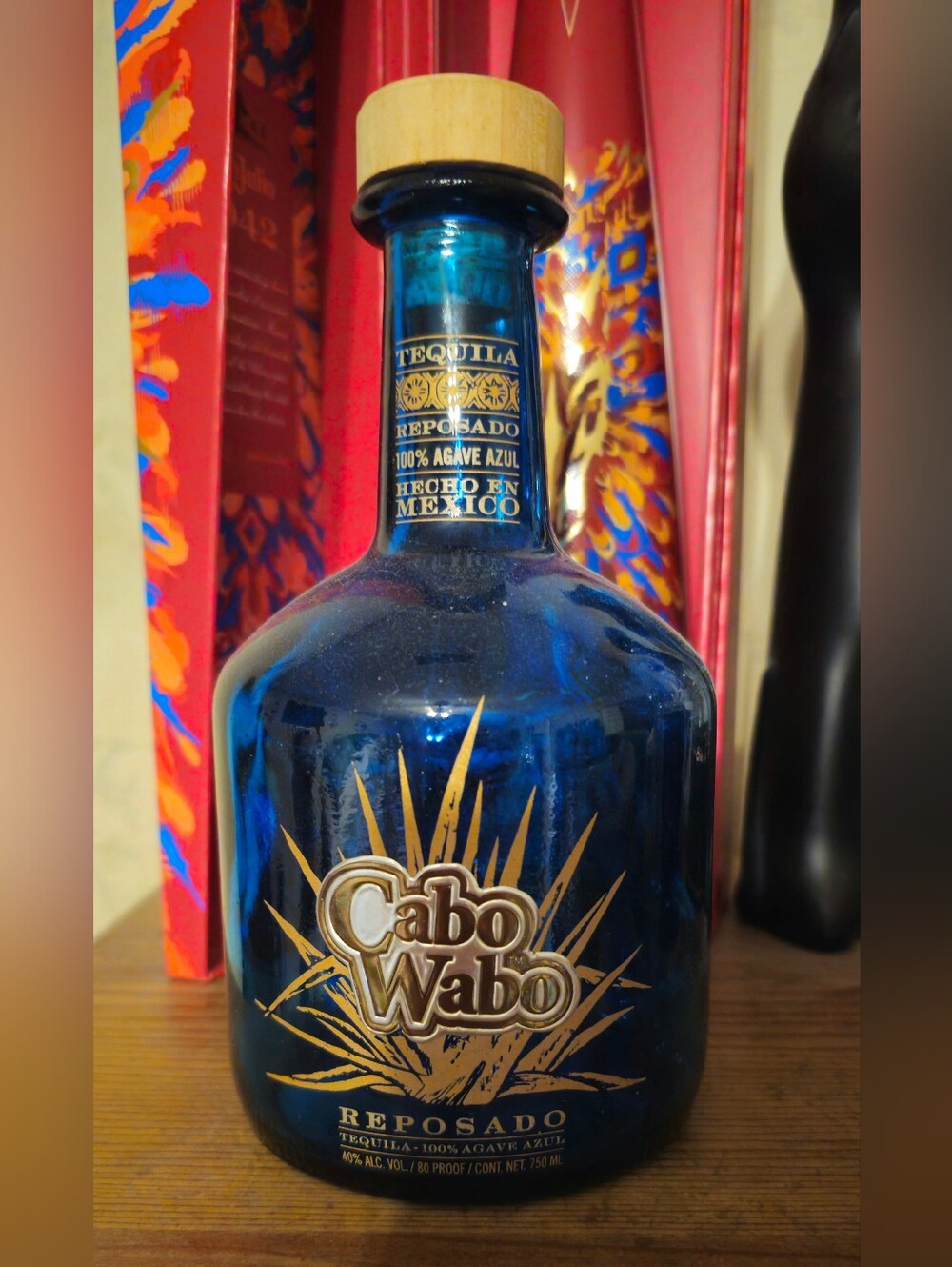Cabo Wabo Blue Tequila Bottle